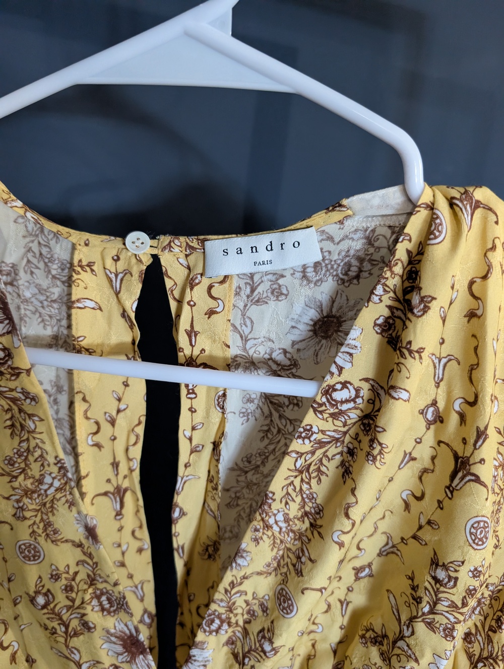 Sandro Yellow Floral Midi Dress - Picture 2 of 3